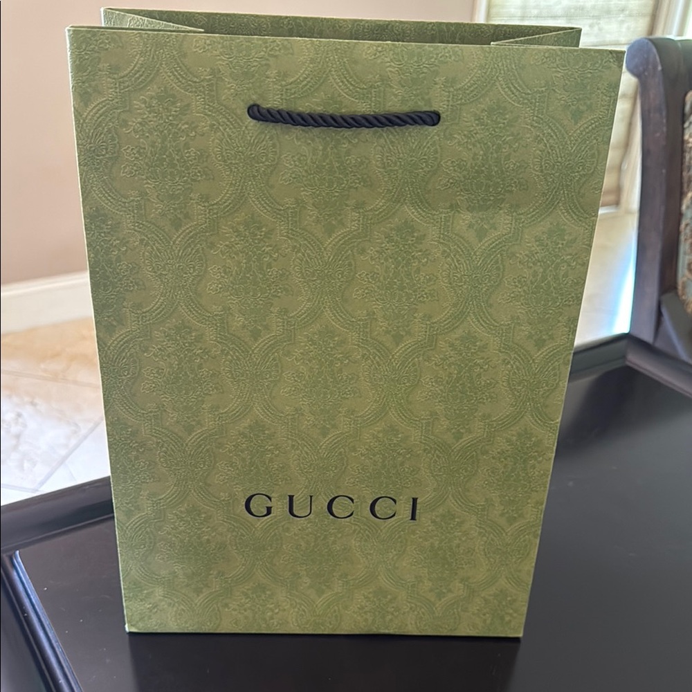 Gucci Olive Patterned Gift Bag